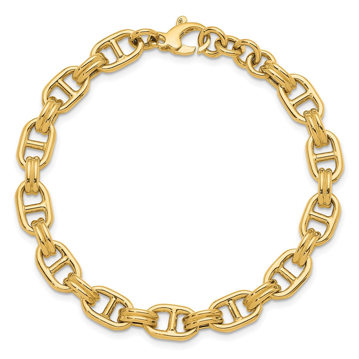 Gold 8mm Anchor Bracelet, 7.5"