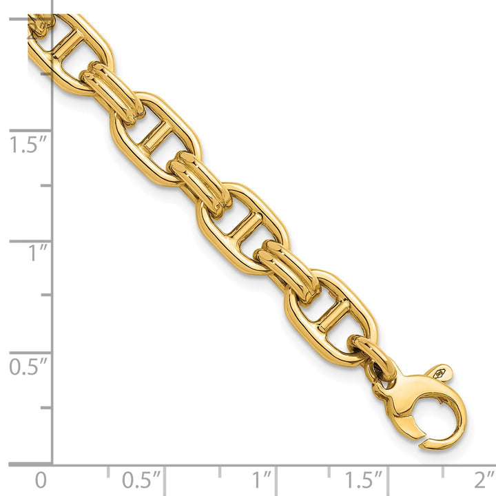 Gold 8mm Anchor Bracelet, 7.5"