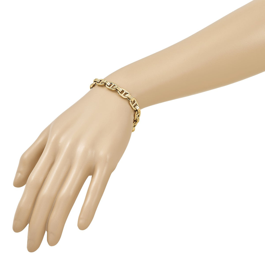 Gold 8mm Anchor Bracelet, 7.5
