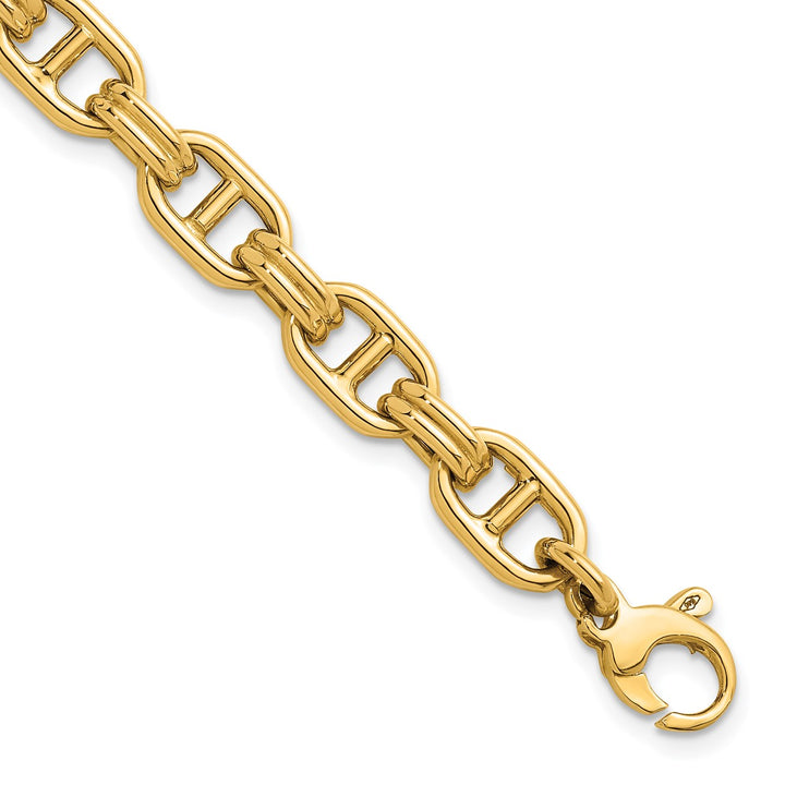 Gold 8mm Anchor Bracelet, 7.5"