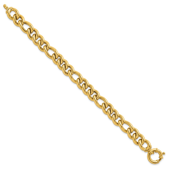Gold 10.75mm Figaro Bracelet, 8"