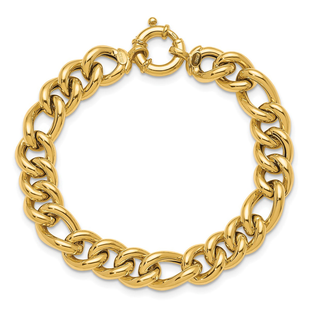 Gold 10.75mm Figaro Bracelet, 8