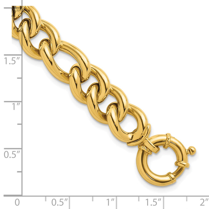 Gold 10.75mm Figaro Bracelet, 8"