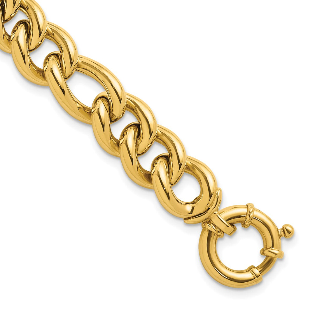 Gold 10.75mm Figaro Bracelet, 8