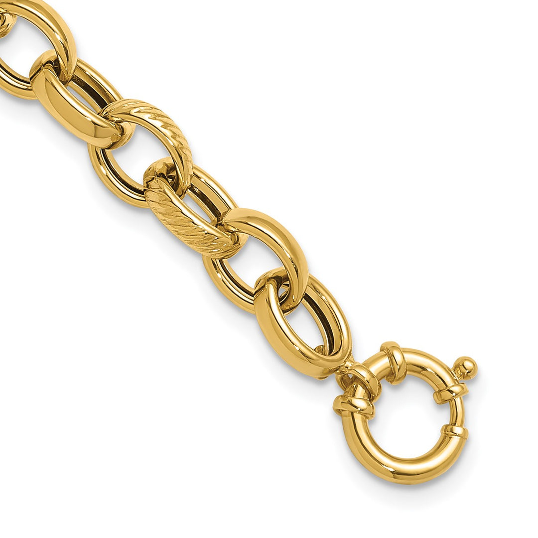 Gold 9.5mm Cable Bracelet, 7.5"