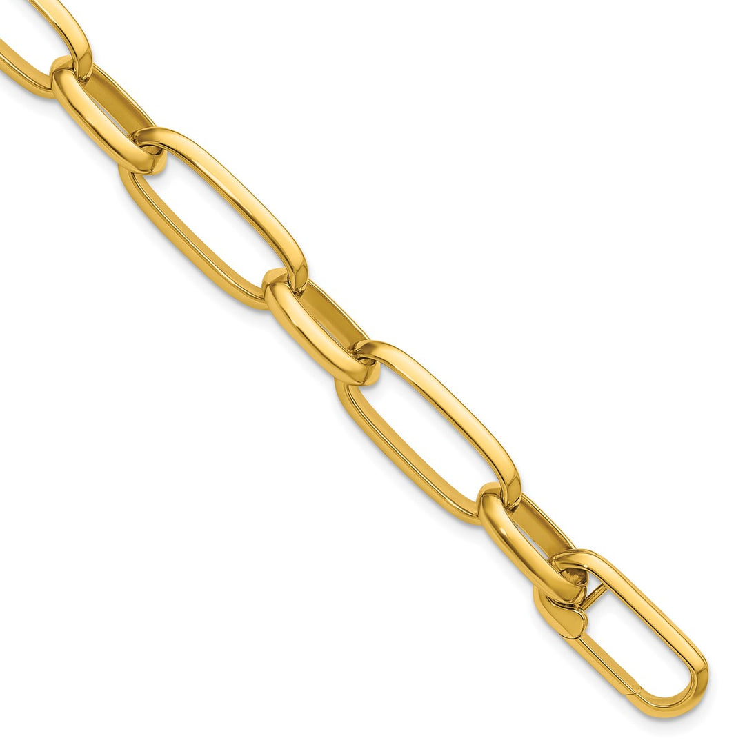 Gold 9.5mm Paperclip Bracelet, 8.25"