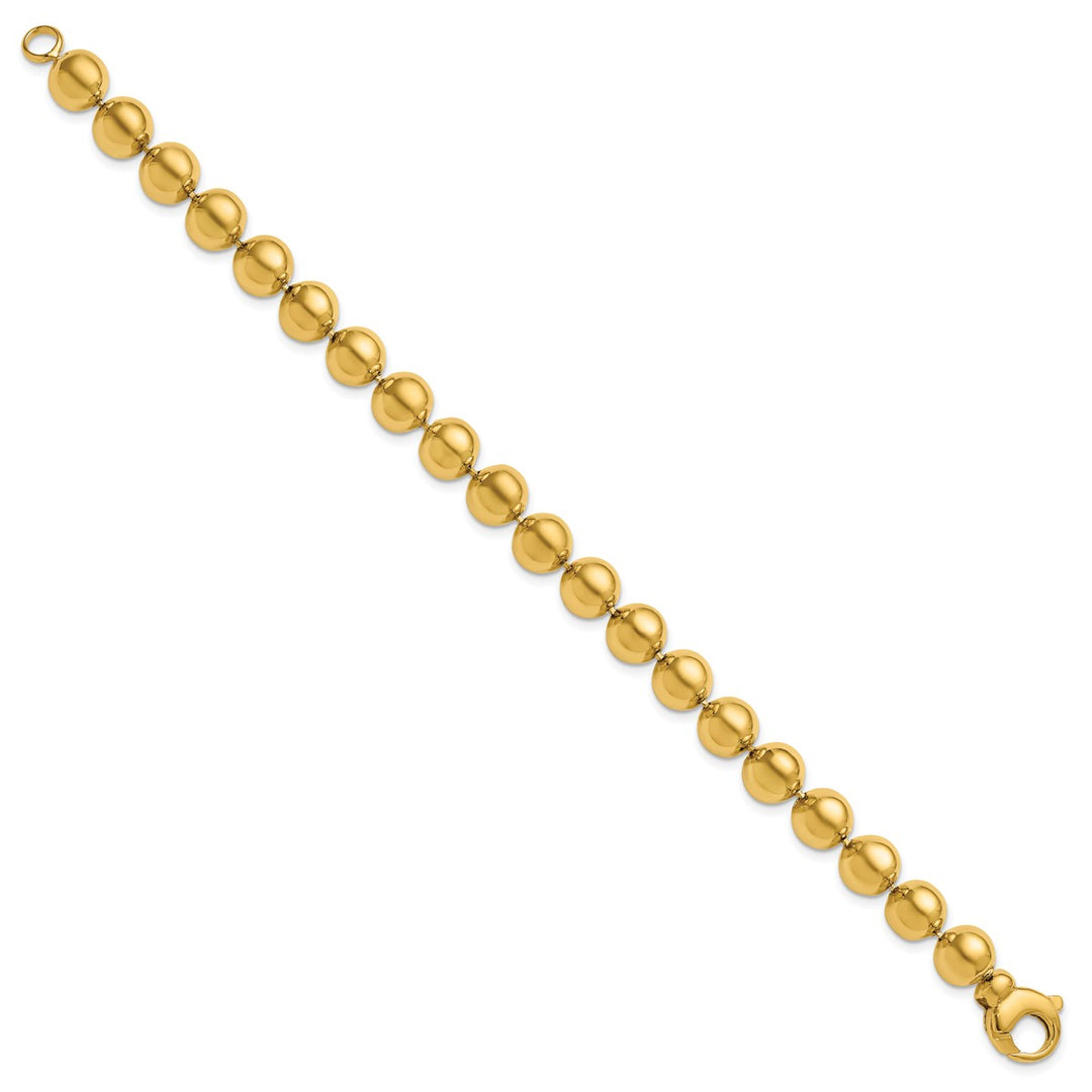 Gold 8mm Ball (Beaded) Bracelet, 7.5
