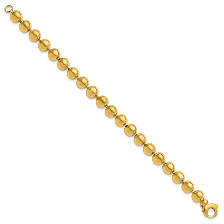 Gold 8mm Ball (Beaded) Bracelet, 7.5"