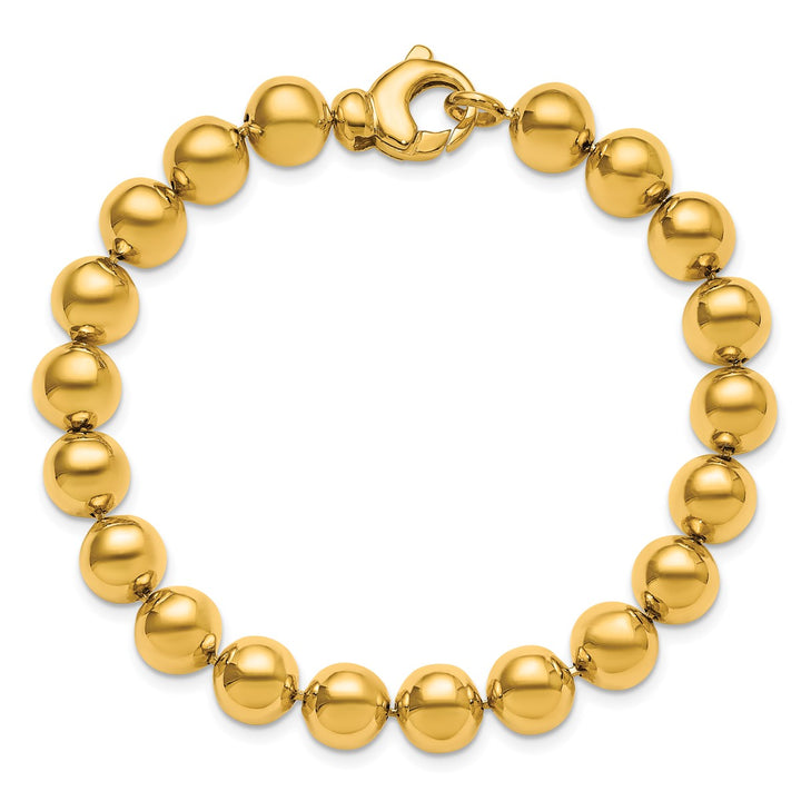 Gold 8mm Ball (Beaded) Bracelet, 7.5"