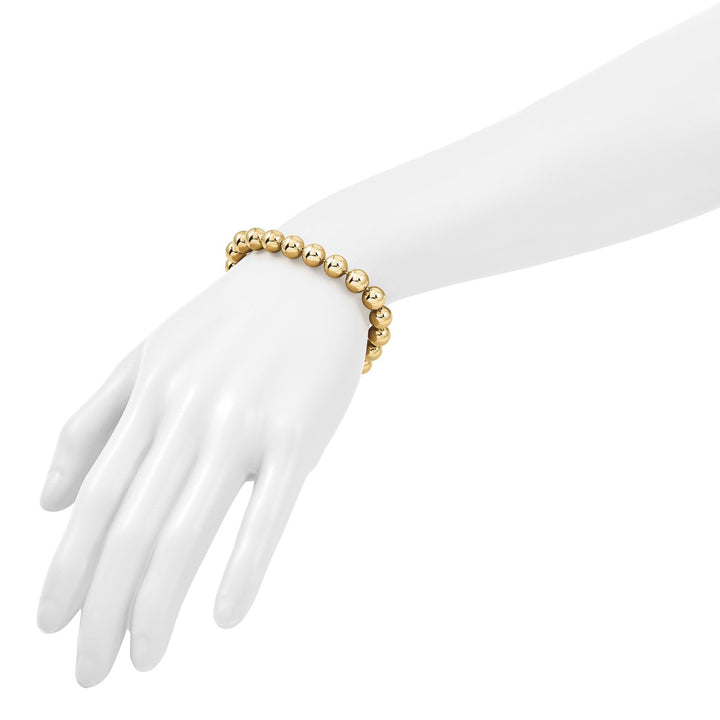 Gold 8mm Ball (Beaded) Bracelet, 7.5"