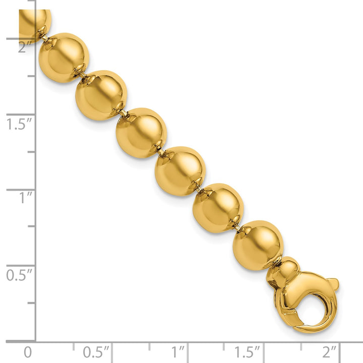 Gold 8mm Ball (Beaded) Bracelet, 7.5"