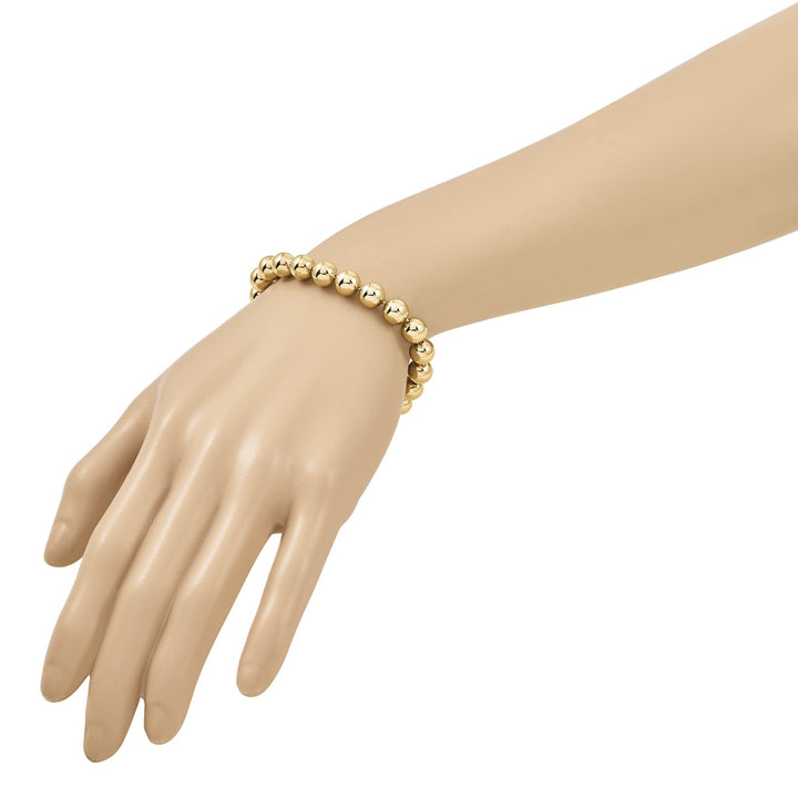 Gold 8mm Ball (Beaded) Bracelet, 7.5"