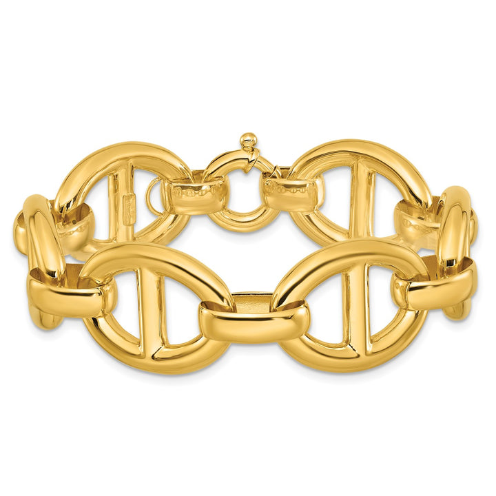 Gold 18.7mm Anchor Bracelet, 7.25"