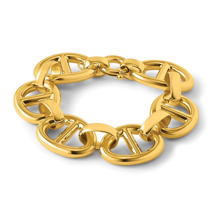 Gold 18.7mm Anchor Bracelet, 7.25"