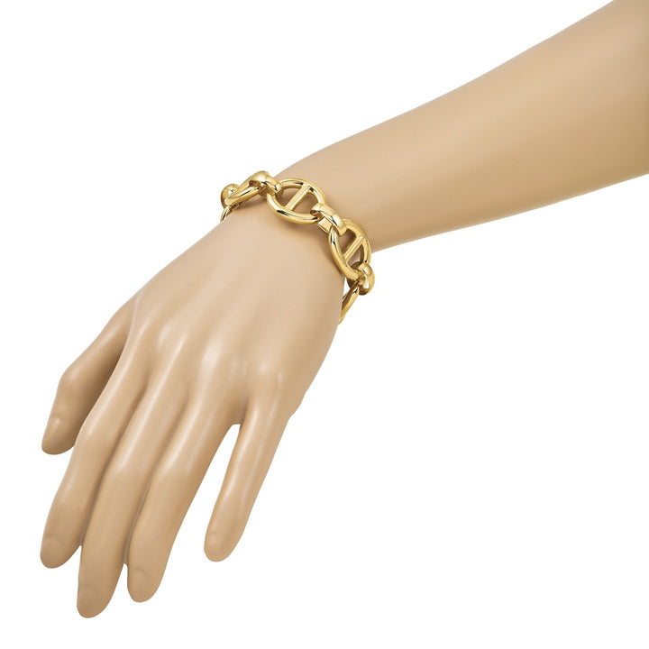 Gold 18.7mm Anchor Bracelet, 7.25"