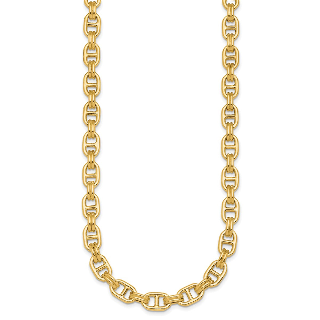 Gold 8mm Anchor Necklace, 18"