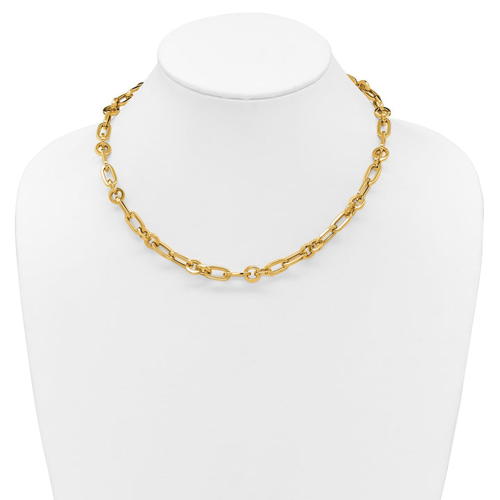 Gold 6.7 to 8.5 mm (tapered) Rolo Necklace, 18"