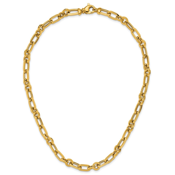 Gold 6.7 to 8.5 mm (tapered) Rolo Necklace, 18"