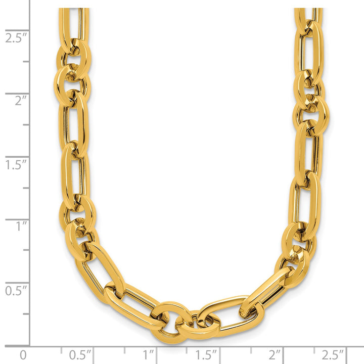 Gold 6.7 to 8.5 mm (tapered) Rolo Necklace, 18"