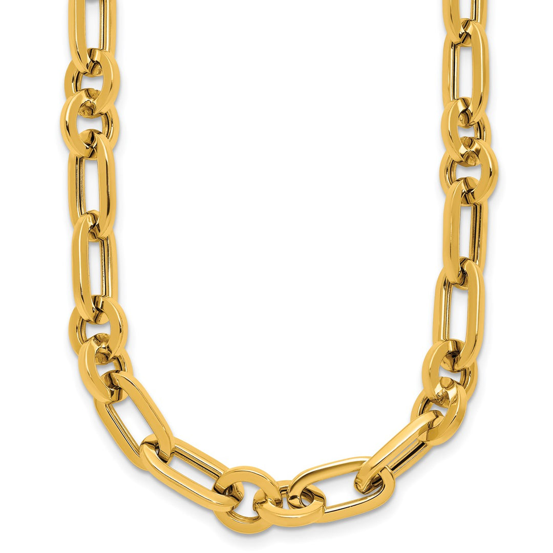 Gold 6.7 to 8.5 mm (tapered) Rolo Necklace, 18"