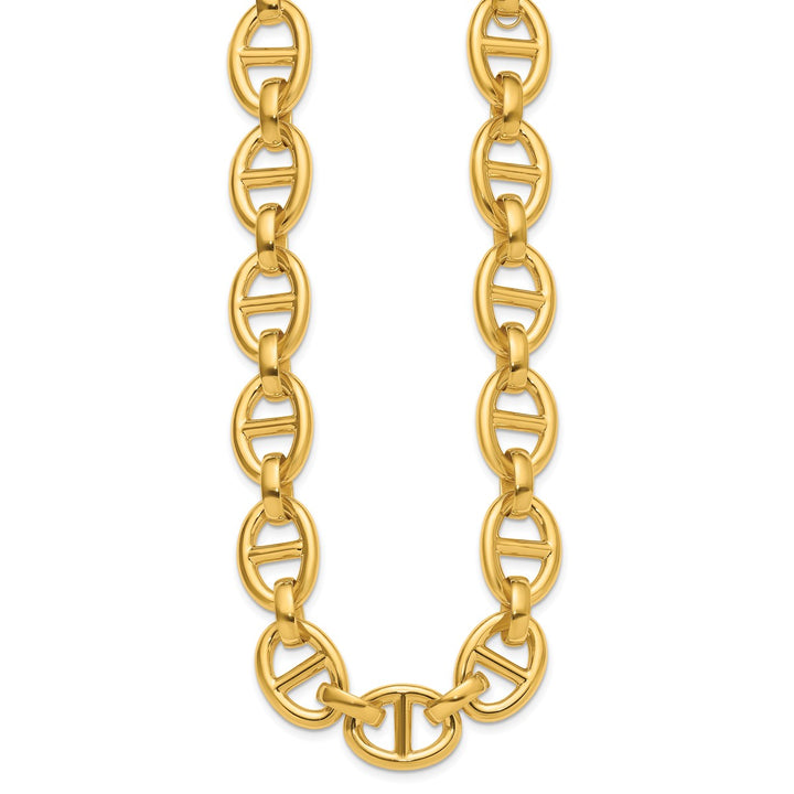 Gold 18.7mm Anchor Necklace, 16"