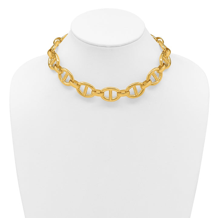 Gold 18.7mm Anchor Necklace, 16"
