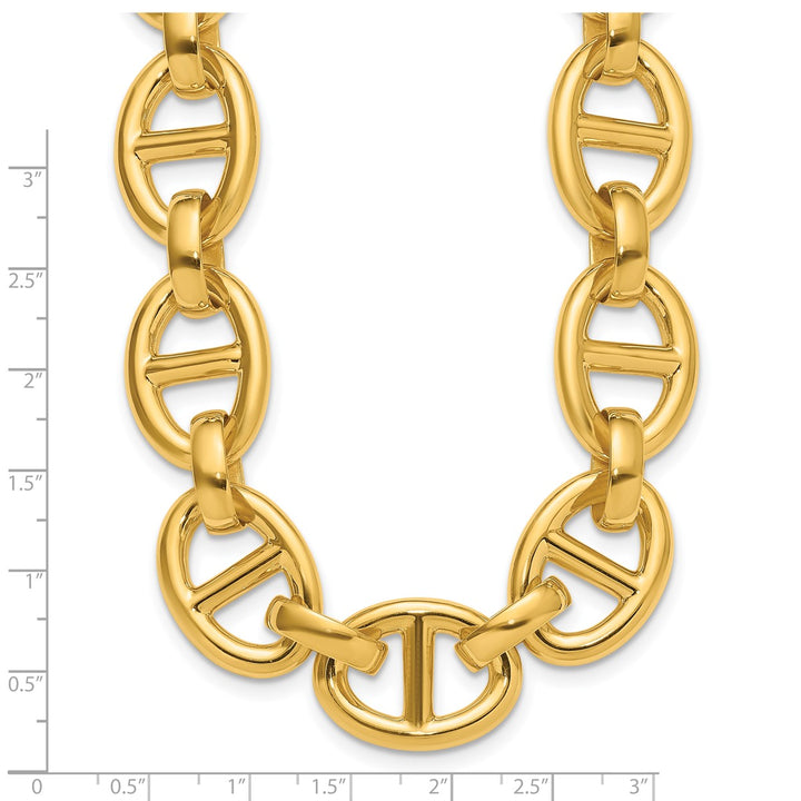 Gold 18.7mm Anchor Necklace, 16"