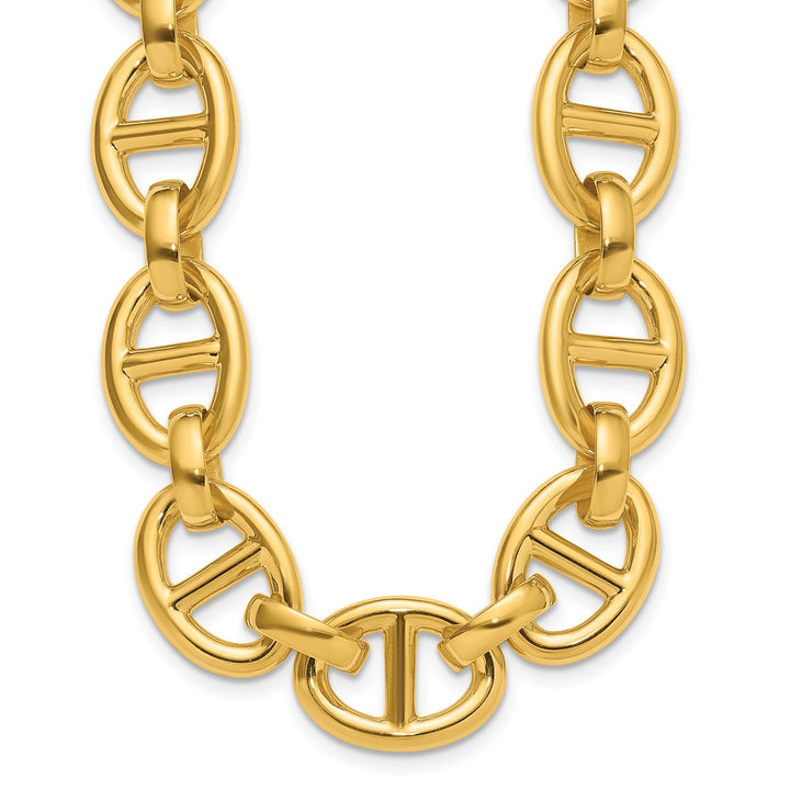 Gold 18.7mm Anchor Necklace, 16"