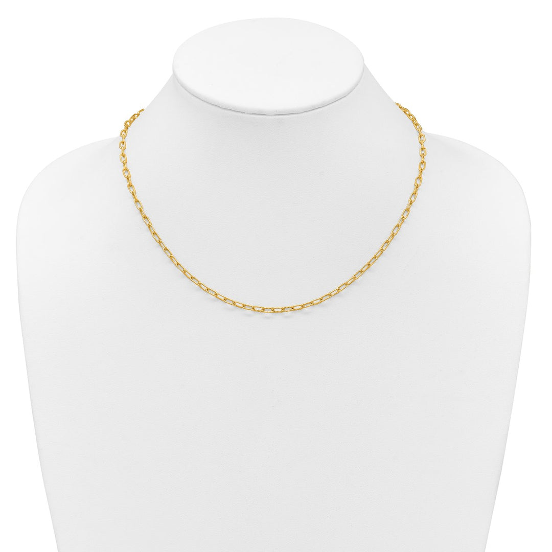 Gold 3mm Paperclip Necklace, 18