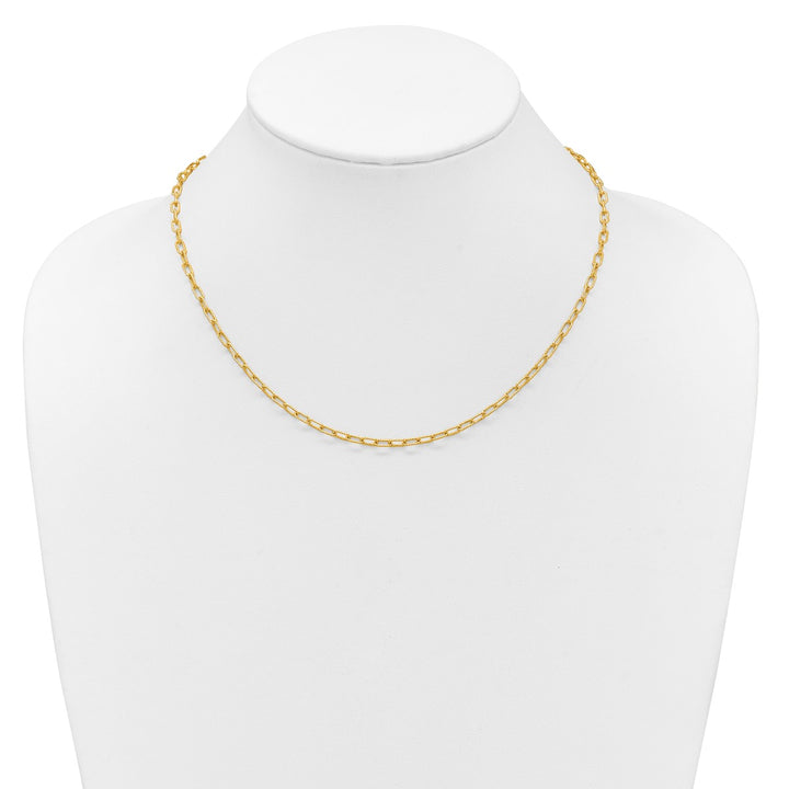 Gold 3mm Paperclip Necklace, 18"