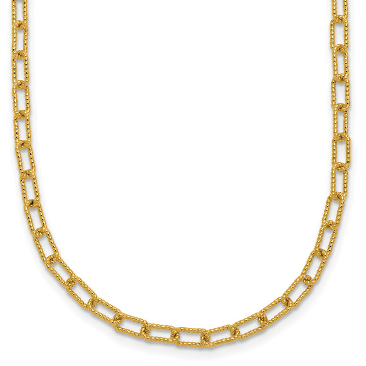 Gold 3mm Paperclip Necklace, 18"