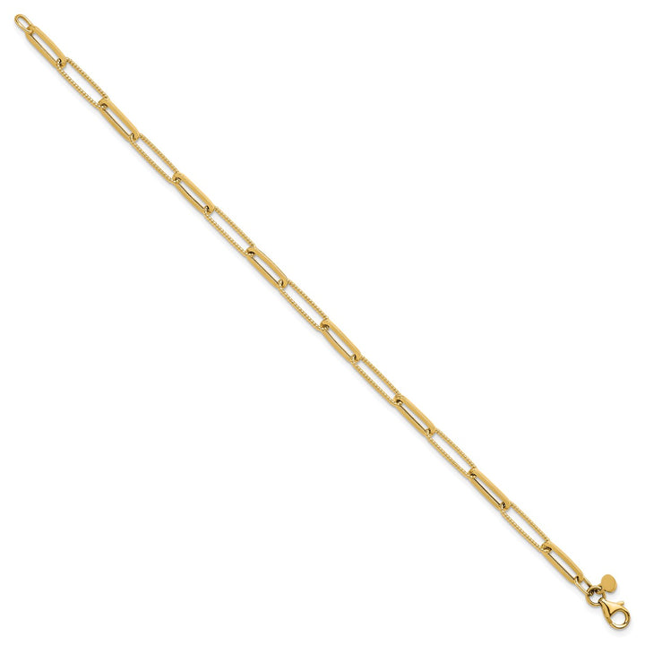 Gold 4.5mm Paperclip Bracelet, 7.5"