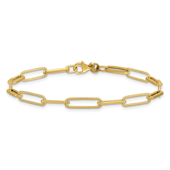 Gold 4.5mm Paperclip Bracelet, 7.5"