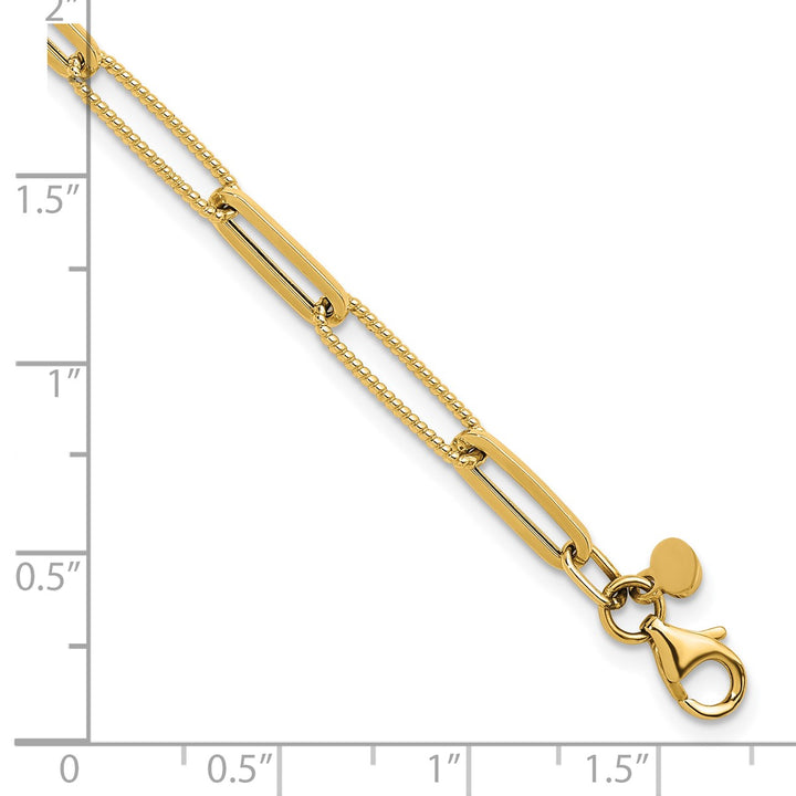 Gold 4.5mm Paperclip Bracelet, 7.5"