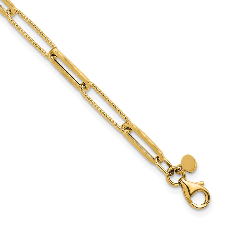 Gold 4.5mm Paperclip Bracelet, 7.5"