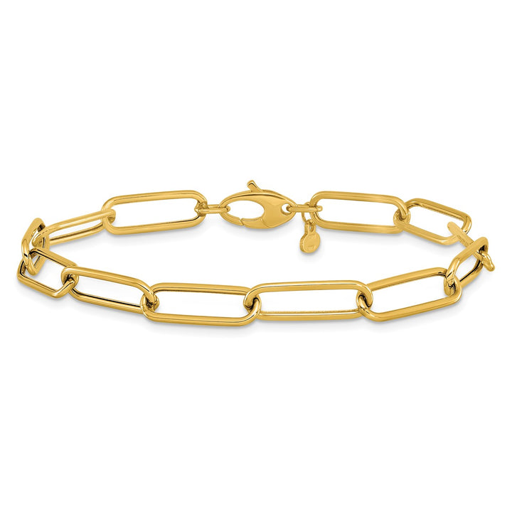 Gold 6mm Paperclip Bracelet, 7.5"