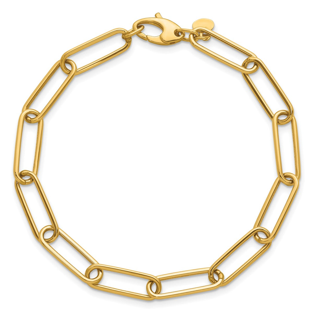 Gold 6mm Paperclip Bracelet, 7.5