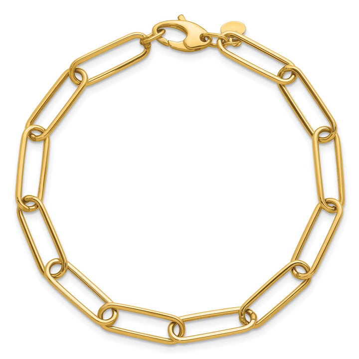 Gold 6mm Paperclip Bracelet, 7.5"
