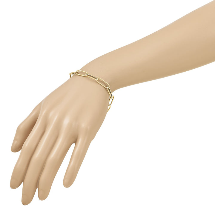 Gold 6mm Paperclip Bracelet, 7.5"