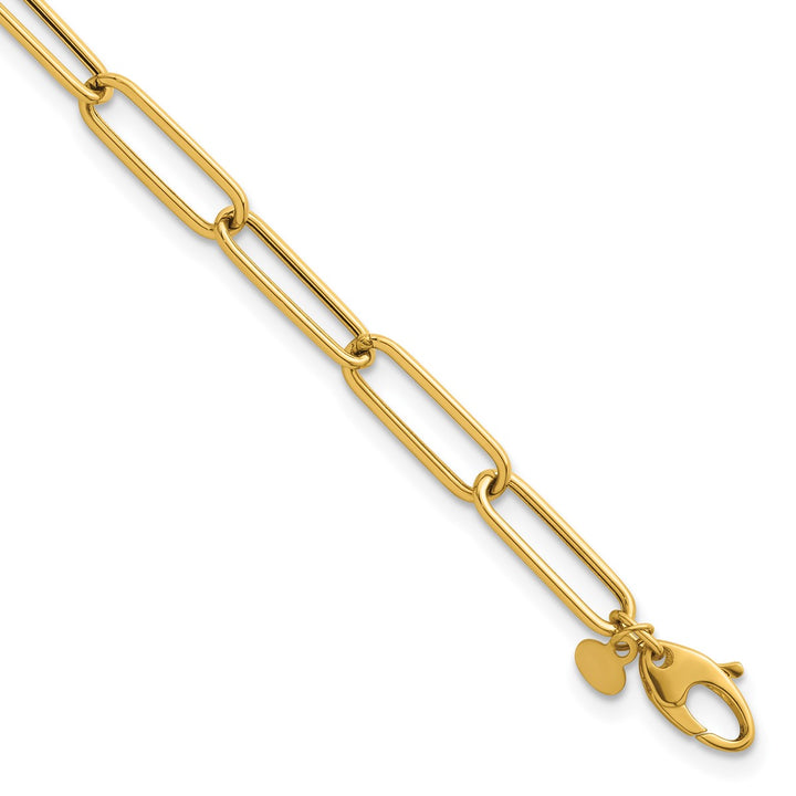 Gold 6mm Paperclip Bracelet, 7.5"