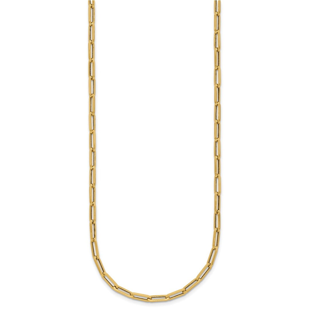 Gold 3mm Paperclip Necklace, 18