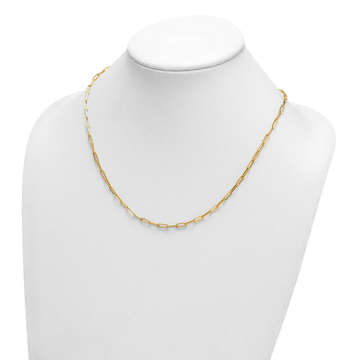 Gold 3mm Paperclip Necklace, 18"
