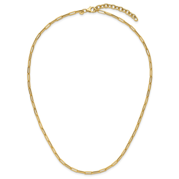 Gold 3mm Paperclip Necklace, 18"
