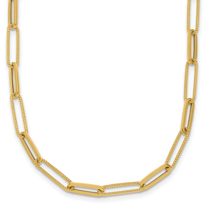 Gold 4.85mm Paperclip Chain, 16"