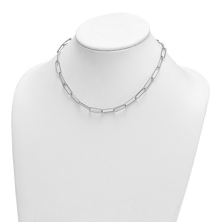 Gold 5.9mm Paperclip Necklace, 16"