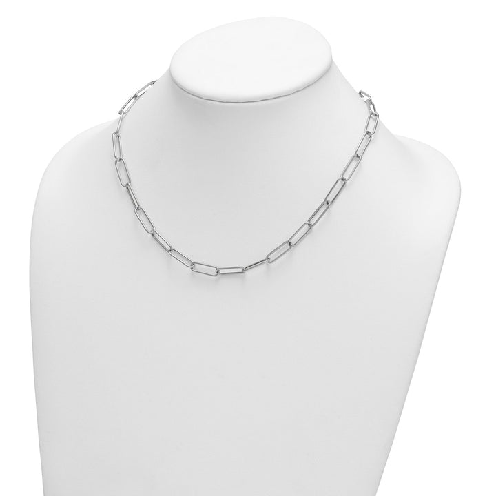 Gold 5.9mm Paperclip Necklace, 18"