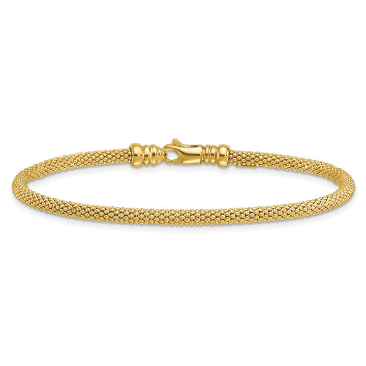 Gold 3mm Mesh Bracelet, 7.5"