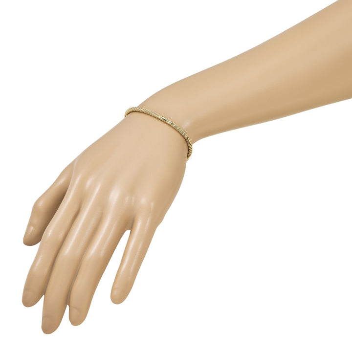 Gold 3mm Mesh Bracelet, 7.5"