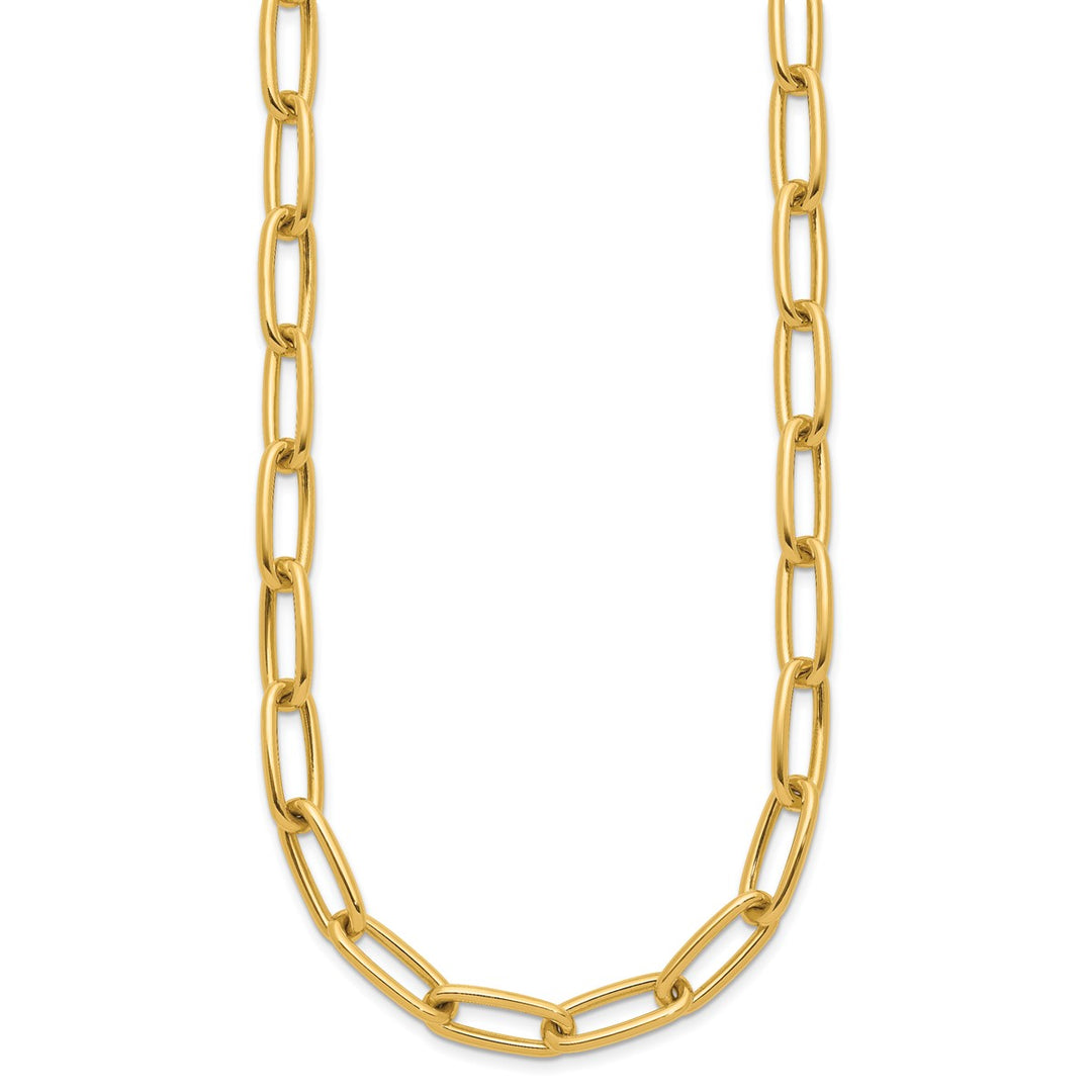 Gold 7.5mm Paperclip Chain, 18