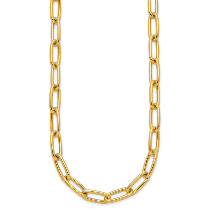 Gold 7.5mm Paperclip Chain, 18"